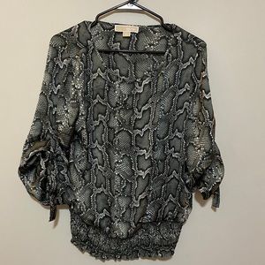 Michael Kors Snake Print Blouse Lg